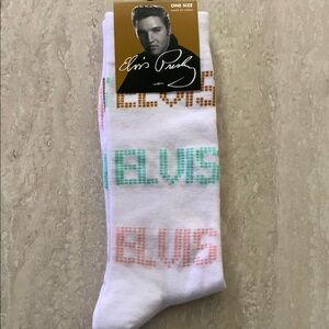 White Socks with Multicolor Print